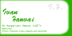 ivan hamvai business card